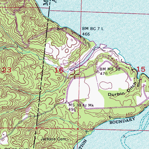 Topographic Map of Jackson Ridge Church (historical), AL