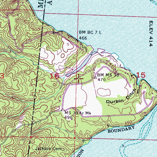 Topographic Map of Jackson Ridge School (historical), AL