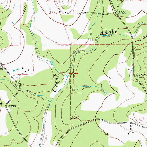 Topographic Map of Adobe Creek, TX