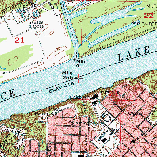 Topographic Map of Jacksons Crossing (historical), AL