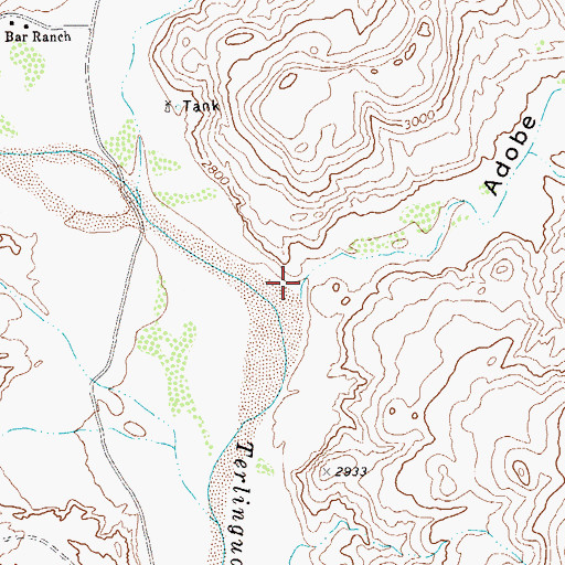 Topographic Map of Adobe Walls Draw, TX
