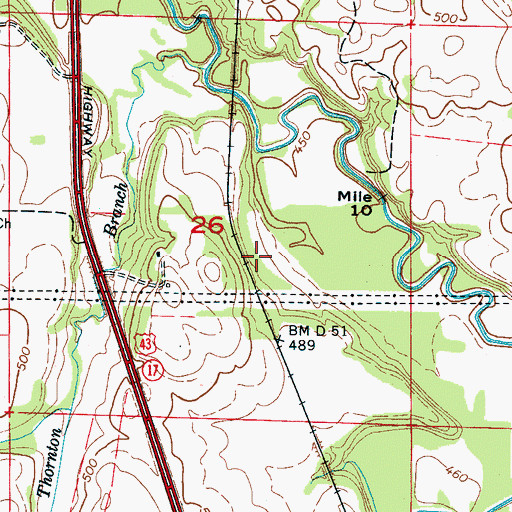 Topographic Map of James, AL