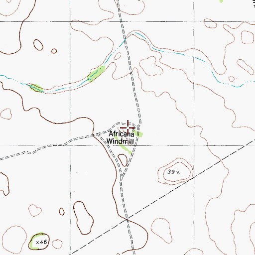 Topographic Map of Africana Windmill, TX