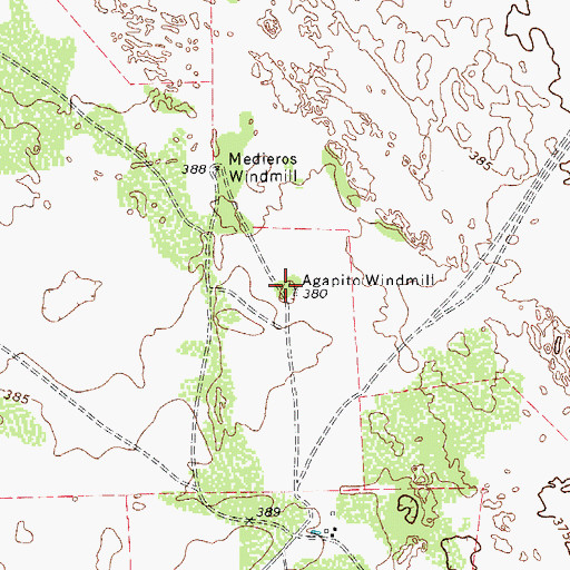 Topographic Map of Agapito Windmill, TX