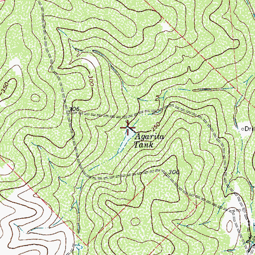 Topographic Map of Agarita Tank, TX