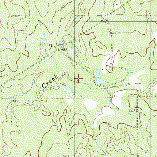 Topographic Map of Agua Azul Creek, TX