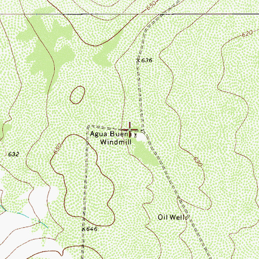 Topographic Map of Agua Buena Windmill, TX