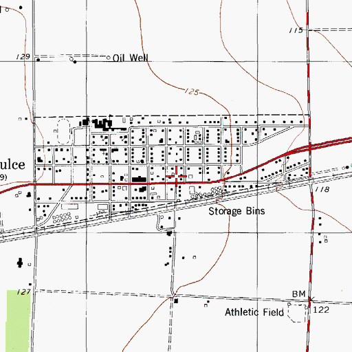 Topographic Map of Agua Dulce, TX