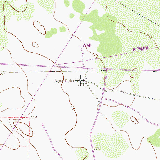 Topographic Map of Agua Dulce Well, TX