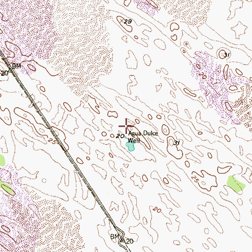 Topographic Map of Agua Dulce Well, TX