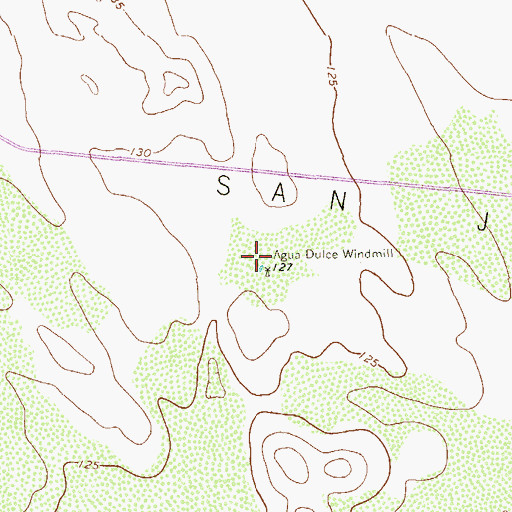 Topographic Map of Agua Dulce Windmill, TX