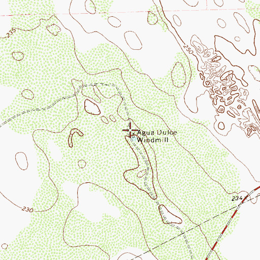 Topographic Map of Agua Dulce Windmill, TX