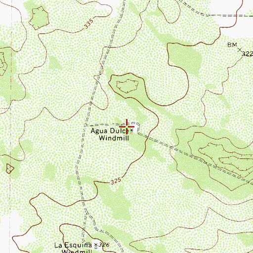 Topographic Map of Agua Dulce Windmill, TX
