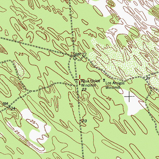 Topographic Map of Agua Dulee Windmill, TX