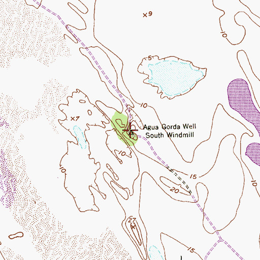 Topographic Map of Agua Gorda Well South Windmill, TX