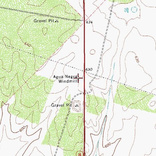 Topographic Map of Agua Negra Windmill, TX