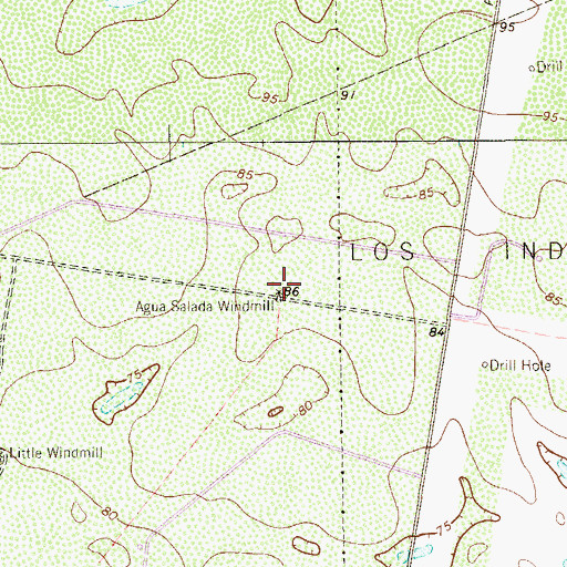 Topographic Map of Agua Salado Windmill, TX
