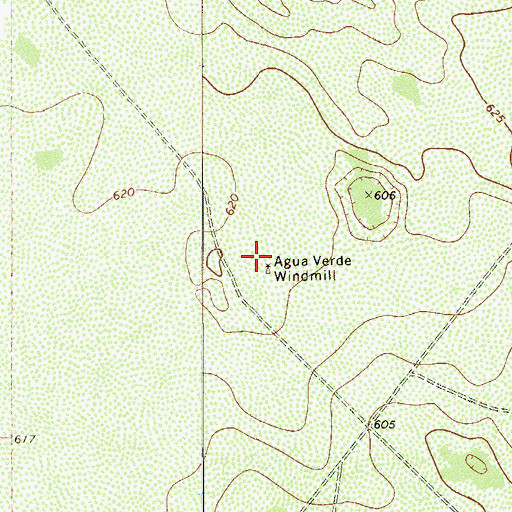Topographic Map of Agua Verde Windmill, TX