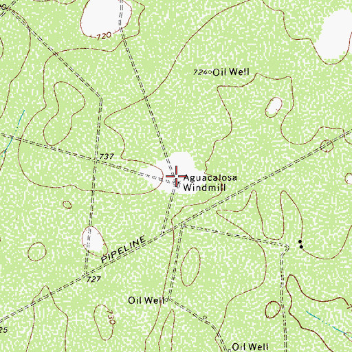 Topographic Map of Aguacalosa Windmill, TX