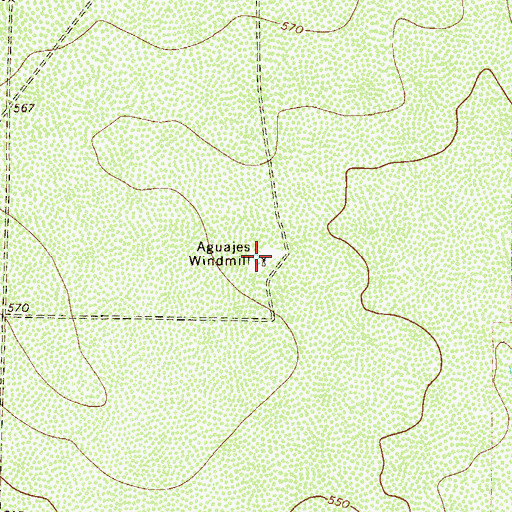 Topographic Map of Aguajes Windmill, TX