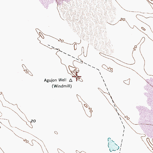 Topographic Map of Agujon Well, TX