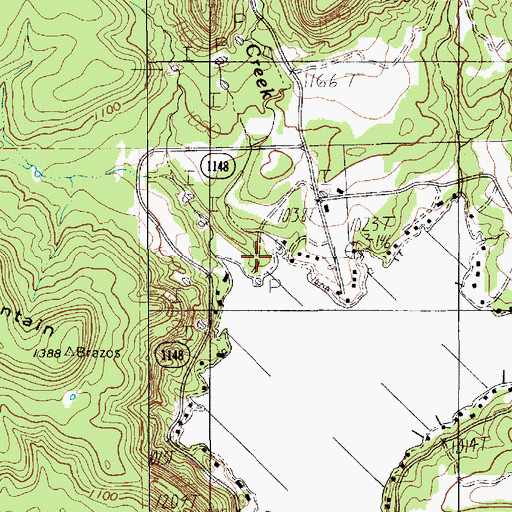 Topographic Map of Ainsworth Creek, TX