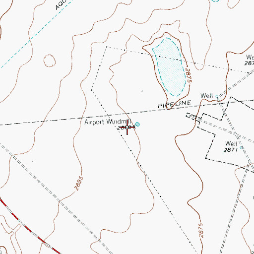 Topographic Map of Airport Windmill, TX