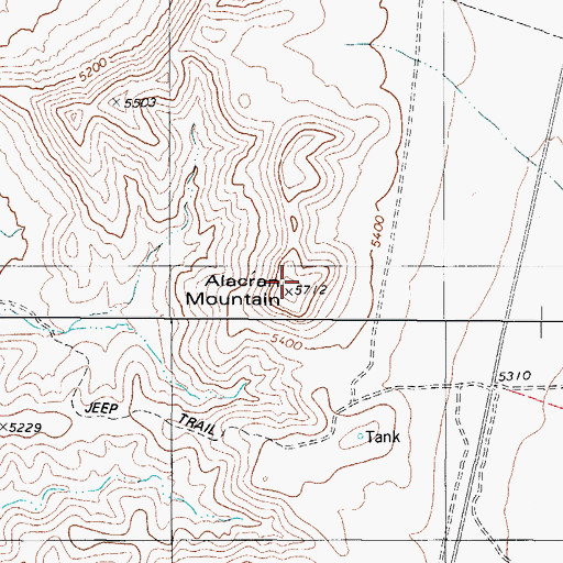 Topographic Map of Alacran Mountain, TX