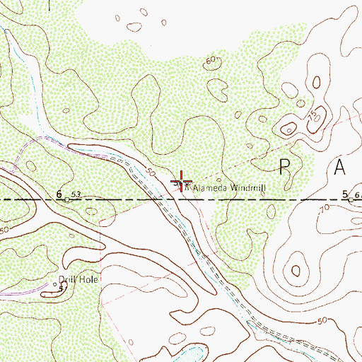 Topographic Map of Alameda Windmill, TX