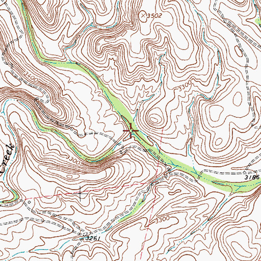 Topographic Map of Alamo Creek, TX