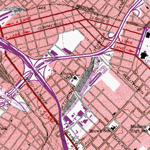 Topographic Map of Alamo School, TX