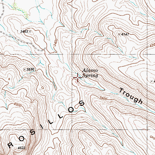 Topographic Map of Alamo Spring, TX