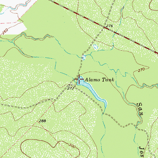 Topographic Map of Alamo Tank, TX
