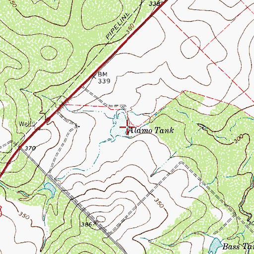 Topographic Map of Alamo Tank, TX