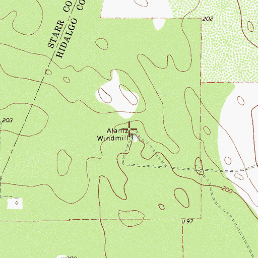 Topographic Map of Alaniz Windmill, TX