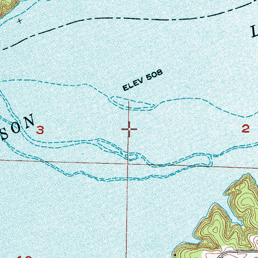 Topographic Map of Kings Island (historical), AL