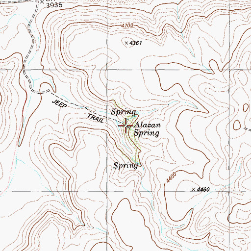 Topographic Map of Alazan Spring, TX