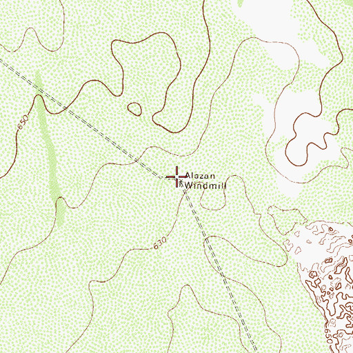 Topographic Map of Alazan Windmill, TX