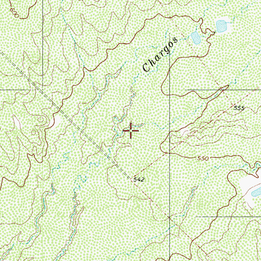 Topographic Map of Albercas Creek, TX