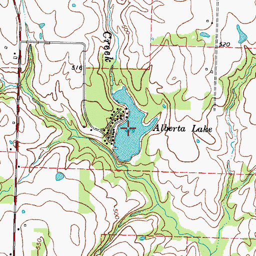Topographic Map of Alberta Lake, TX