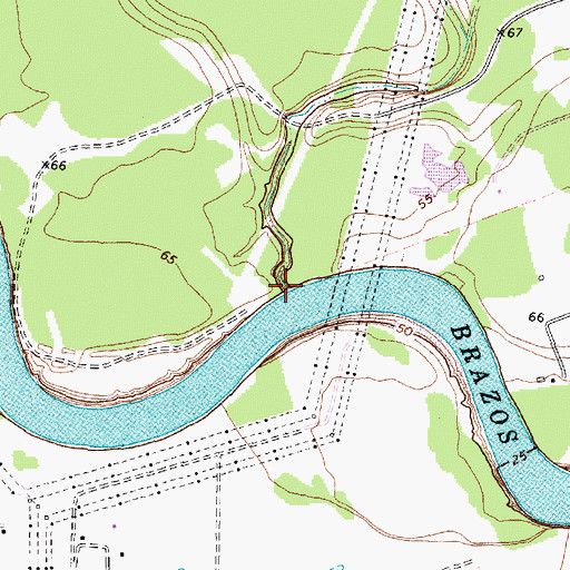 Topographic Map of Alcorn Bayou, TX