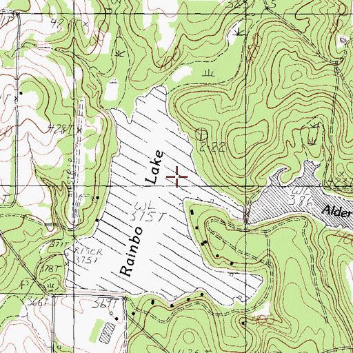 Topographic Map of Alder Creek, TX