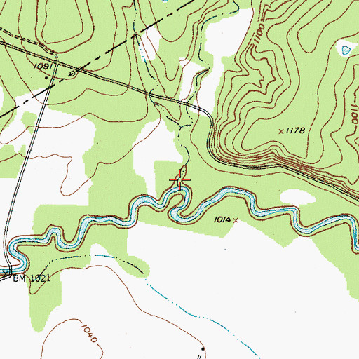 Topographic Map of Alex Branch, TX