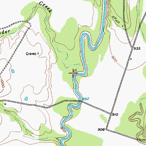 Topographic Map of Alexander Creek, TX