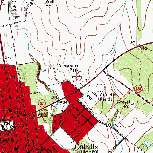 Topographic Map of Alexander Park, TX