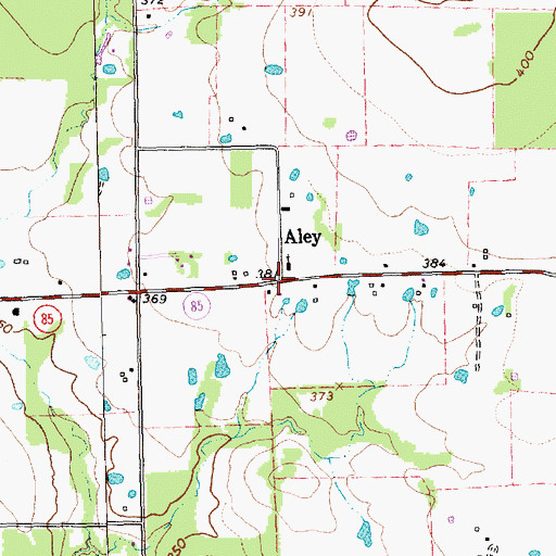 Topographic Map of Aley, TX