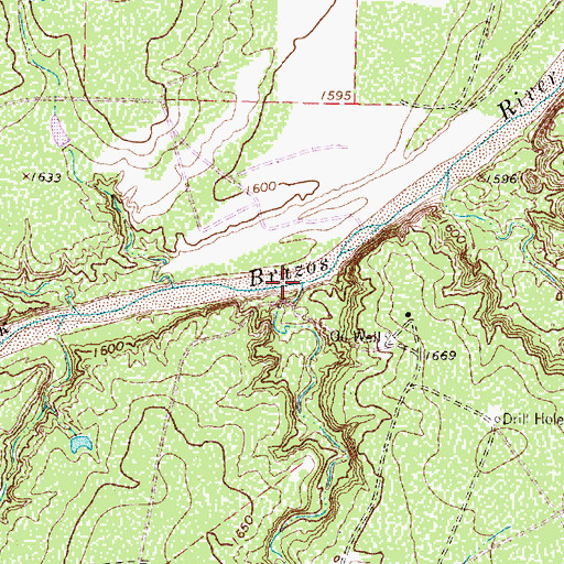 Topographic Map of Alkali Draw, TX