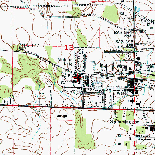 Topographic Map of Leighton Elementary School, AL