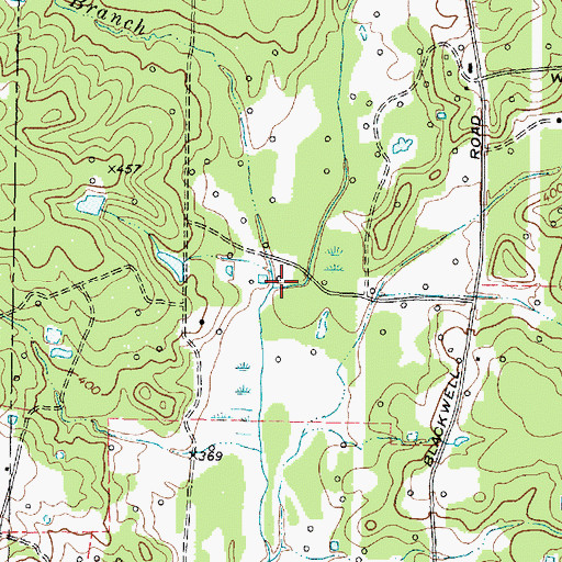 Topographic Map of Allan Branch, TX