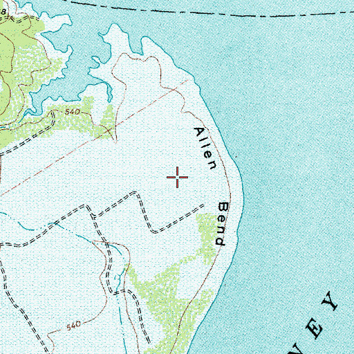 Topographic Map of Allen Bend, TX